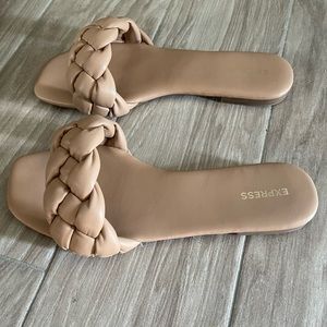 Braided one band sandals - color beige.  Size 8.5